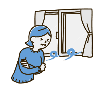 冬は窓際が寒い