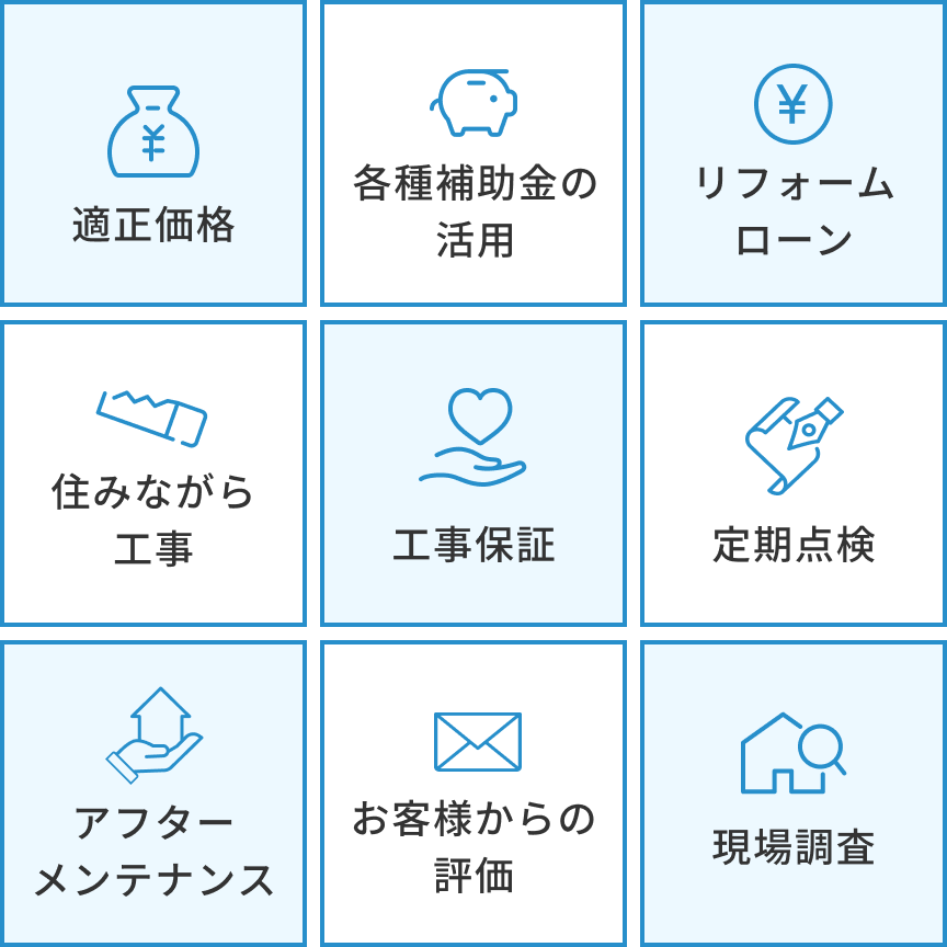 アルネットリフォームの9つの安心