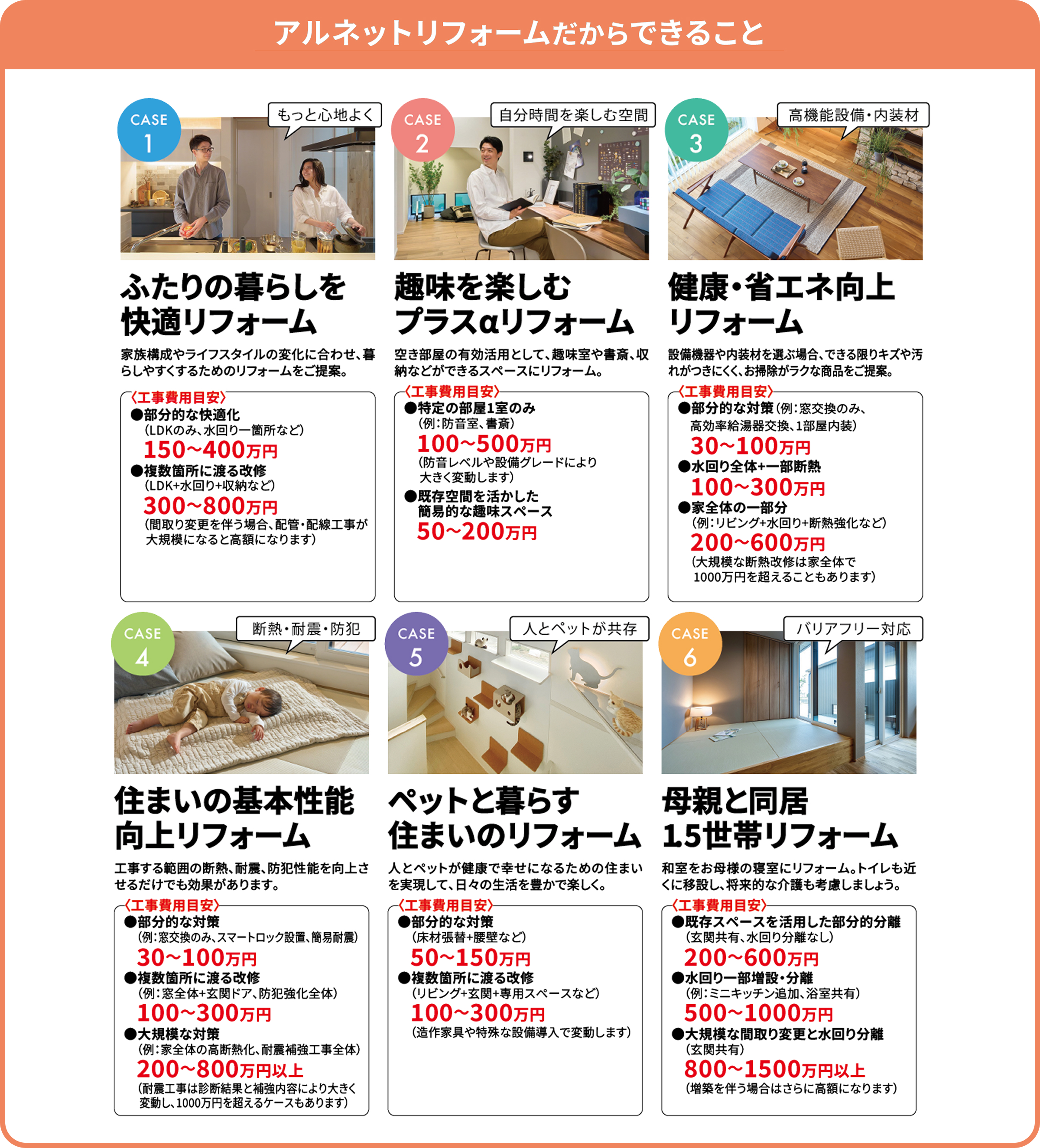 リフォーム以外にもご家族の生活を変えるリフォームもお任せください